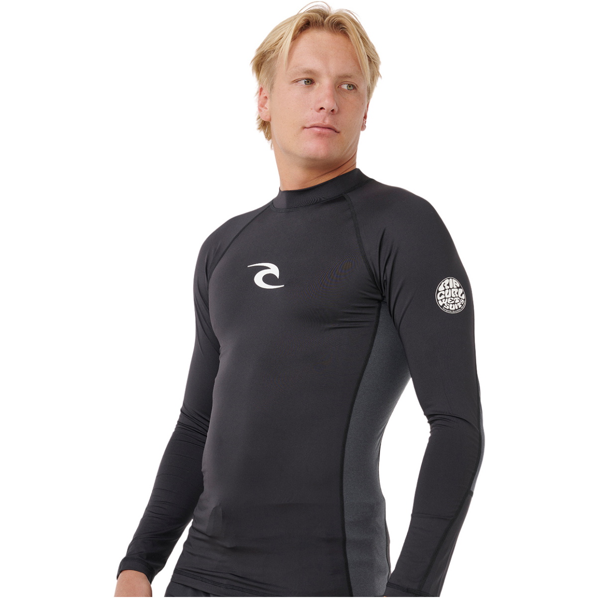 2026 Rip Curl Colete De Lycra De Manga Comprida Waves Perf Para Homem 16FMRV - Black